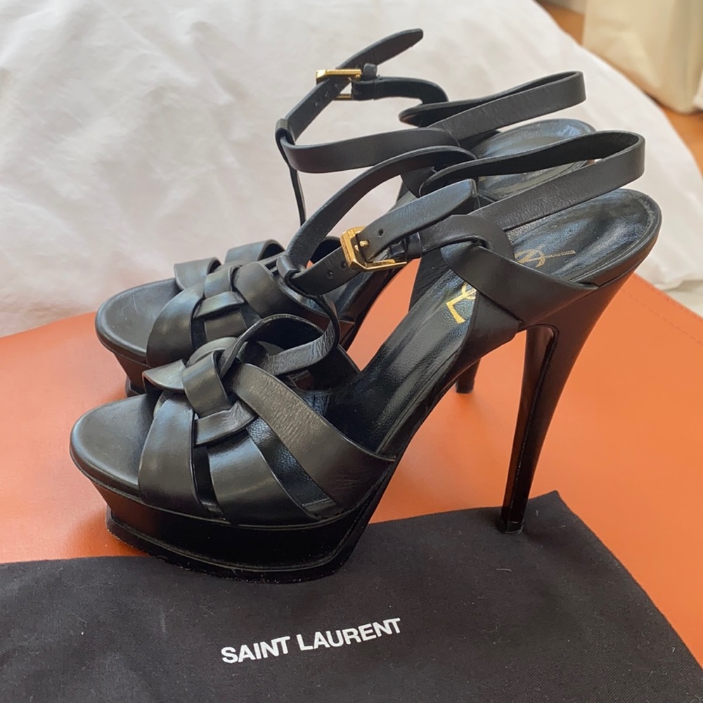 Saint Laurent tribute T-strap platform Sandals